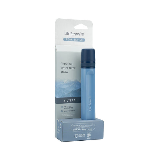 LifeStraw Peak Series Personal Waterfilter Straw Mountain Blue met verpakking