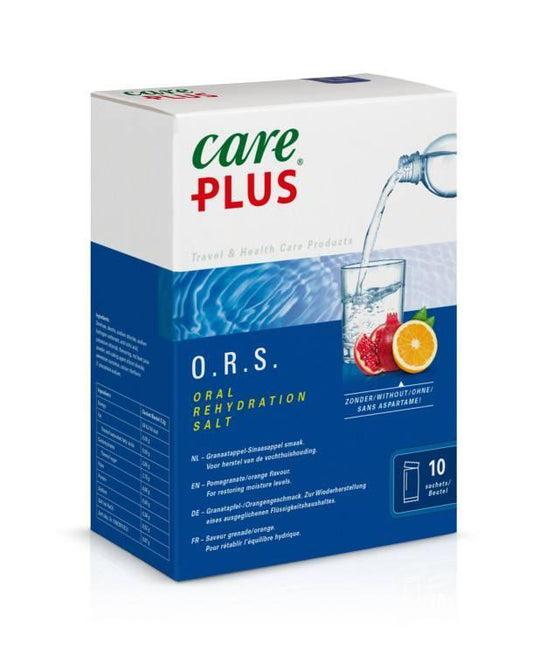 Care Plus ORS Oral Rehydration Salt zout en suiker Granaatappel Sinaasappel smaak - Rampready