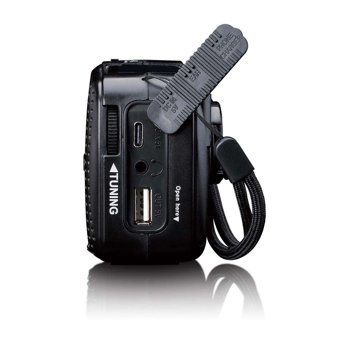 Lenco noodradio met zonnepaneel, handslinger en zaklamp