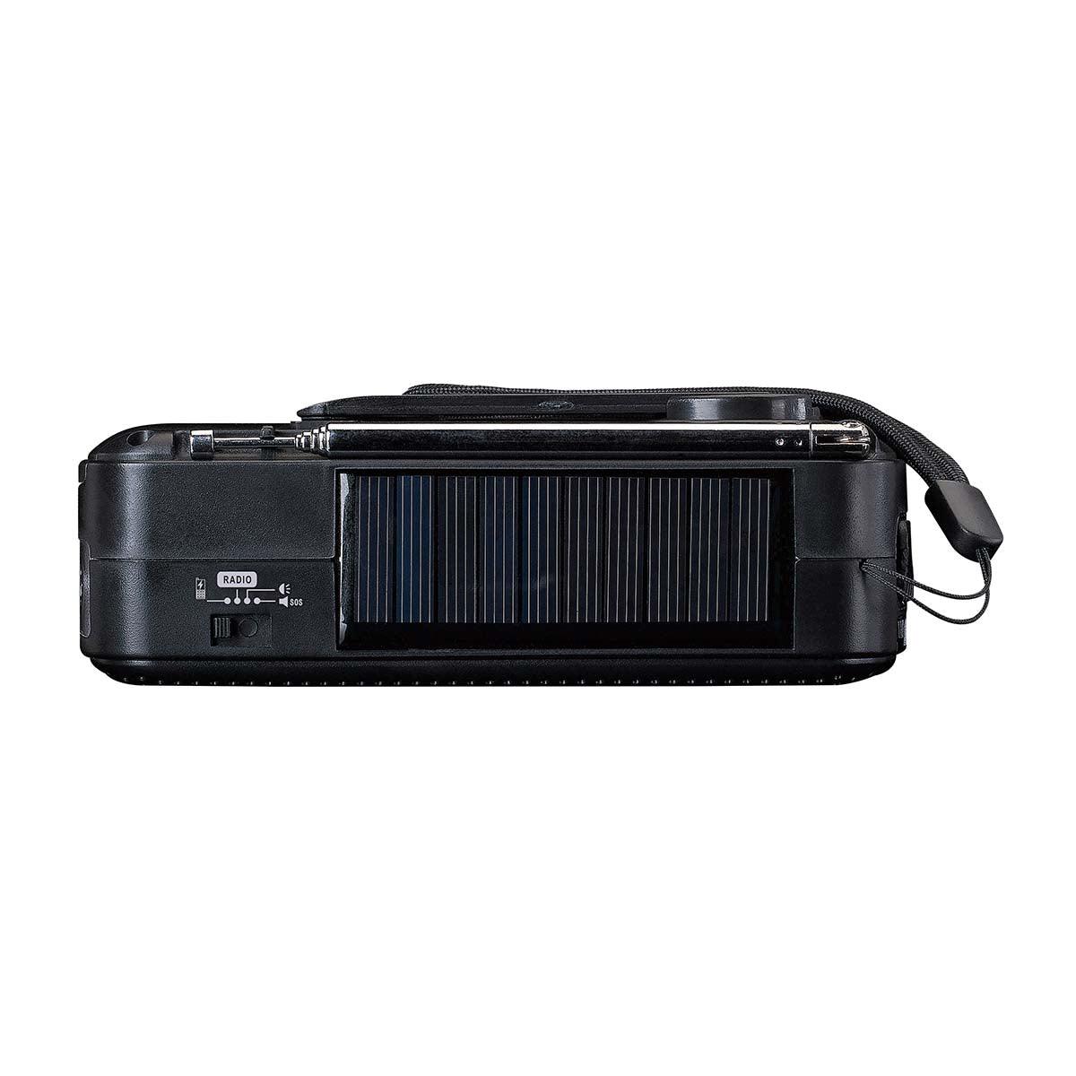 Lenco noodradio met zonnepaneel, handslinger en zaklamp