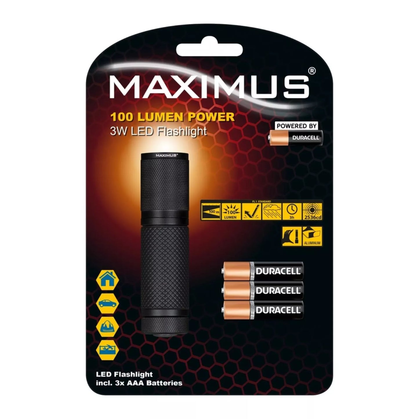 Maximus zaklamp inclusief 3 AAA batterijen