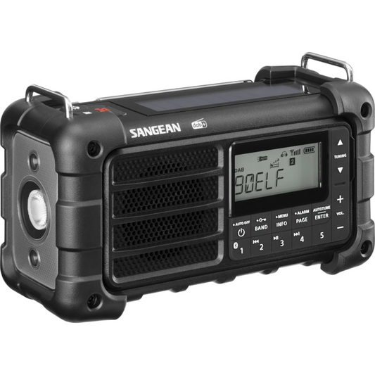 Sangean MMR-99 DAB+ noodradio met powerbank, zonnepaneel, dynamo, DAB+, FM en SOS alarm