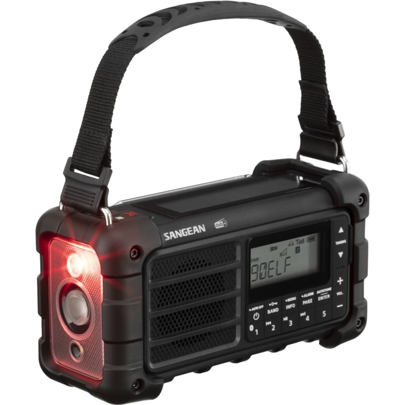 Sangean MMR-99 DAB+ noodradio met powerbank, zonnepaneel, dynamo, DAB+, FM en SOS alarm