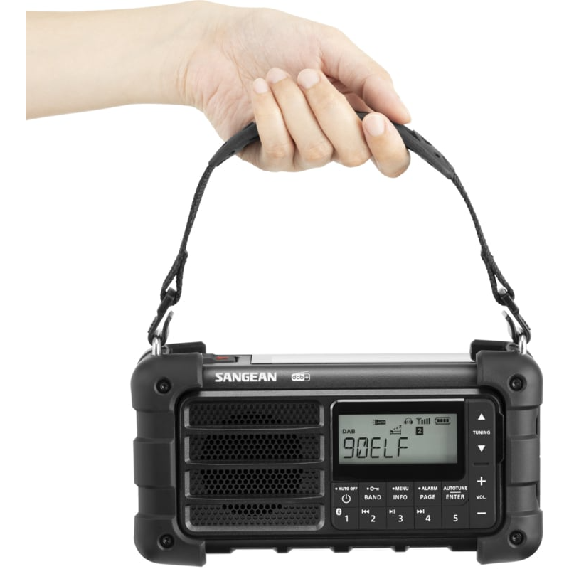 Sangean MMR-99 DAB+ noodradio met powerbank, zonnepaneel, dynamo, DAB+, FM en SOS alarm