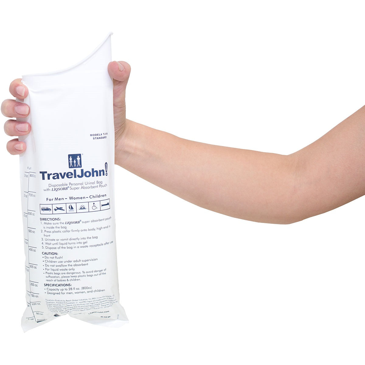TravelJohn plazakjes 3 stuks PET inhoud 800ml vol