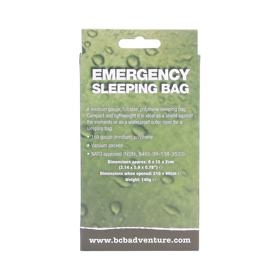 BCB Emergency Sleeping bag achterzijde doos