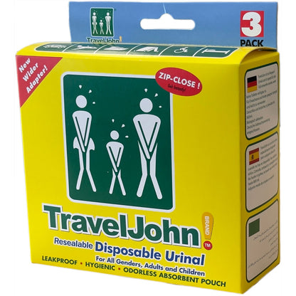 TravelJohn plazakjes 3 stuks PET inhoud 800ml 