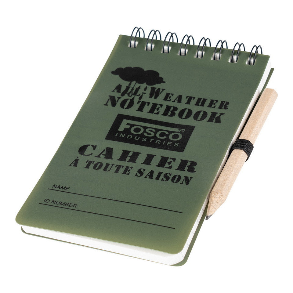 Waterproof notitieboekje voorkant