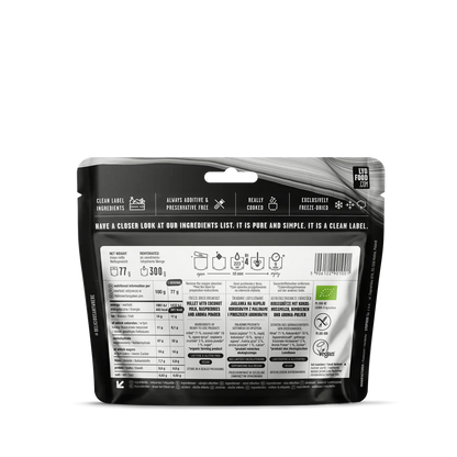 Lyofood	Organic Raspberry Millet Porridge 300g achterkant