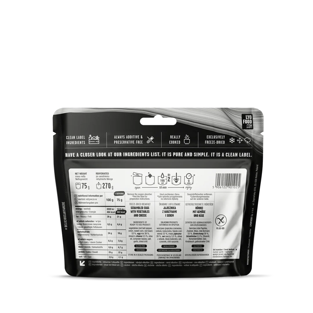 Lyofood	Mexican Scrambled Eggs 270g achterkant