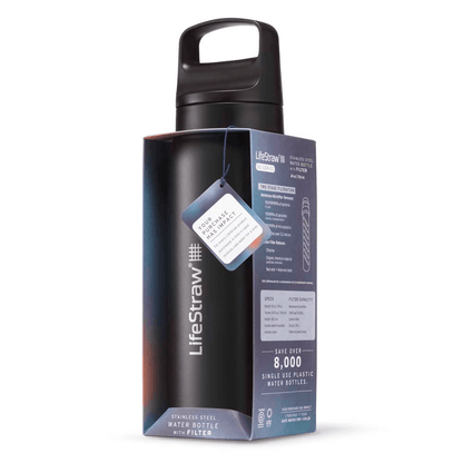 Lifestraw Go RVS drinkfles zwart verpakking