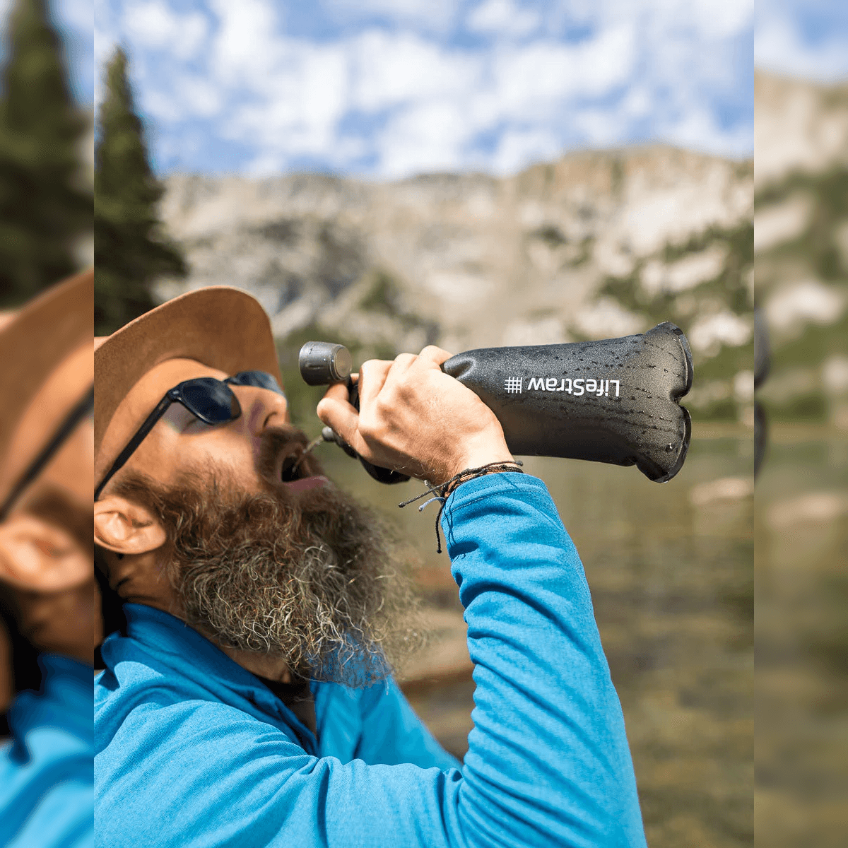 Lifestraw Peak series collapsible drinkzak met waterfilter gebruik