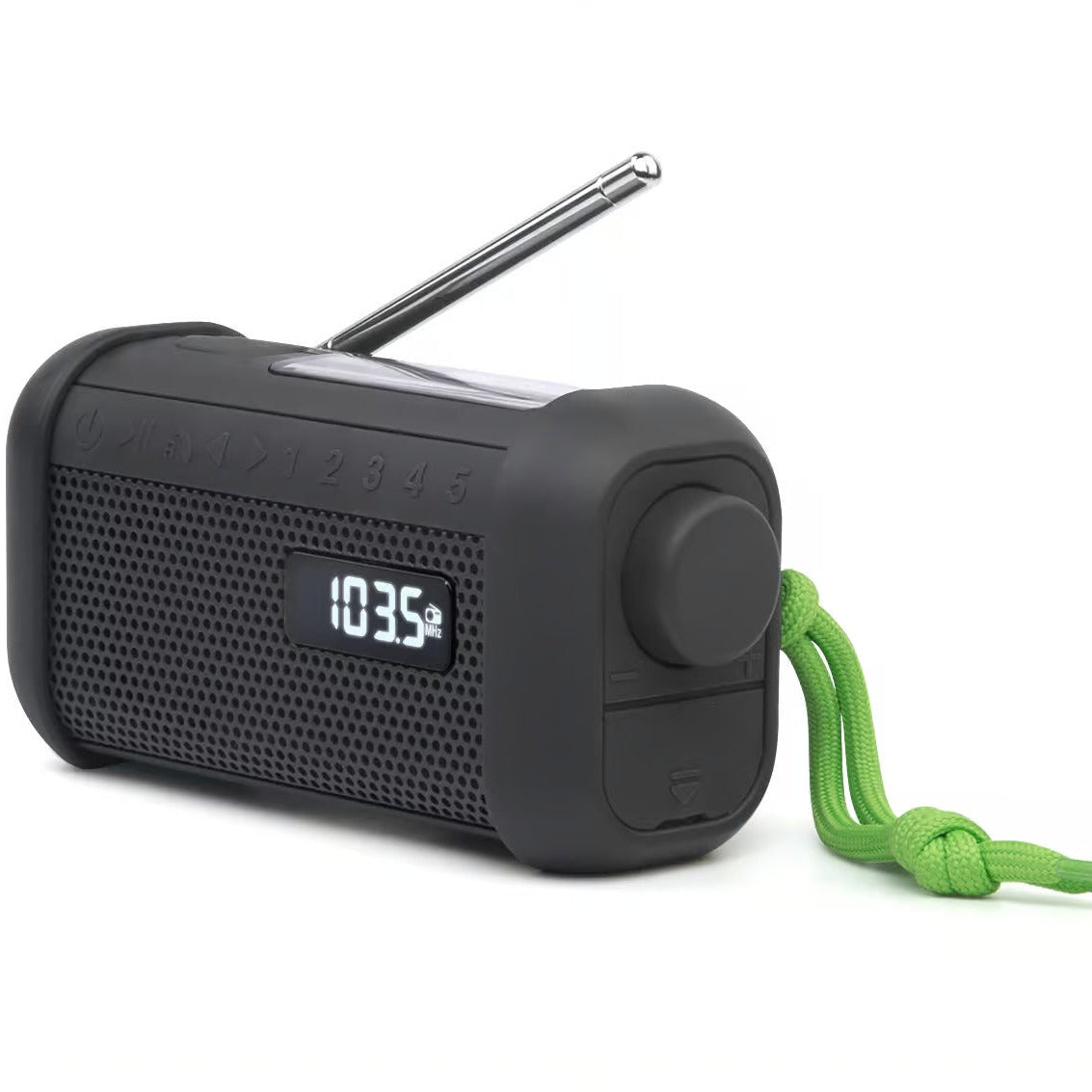 Muse MH08-MB noodradio zijkant