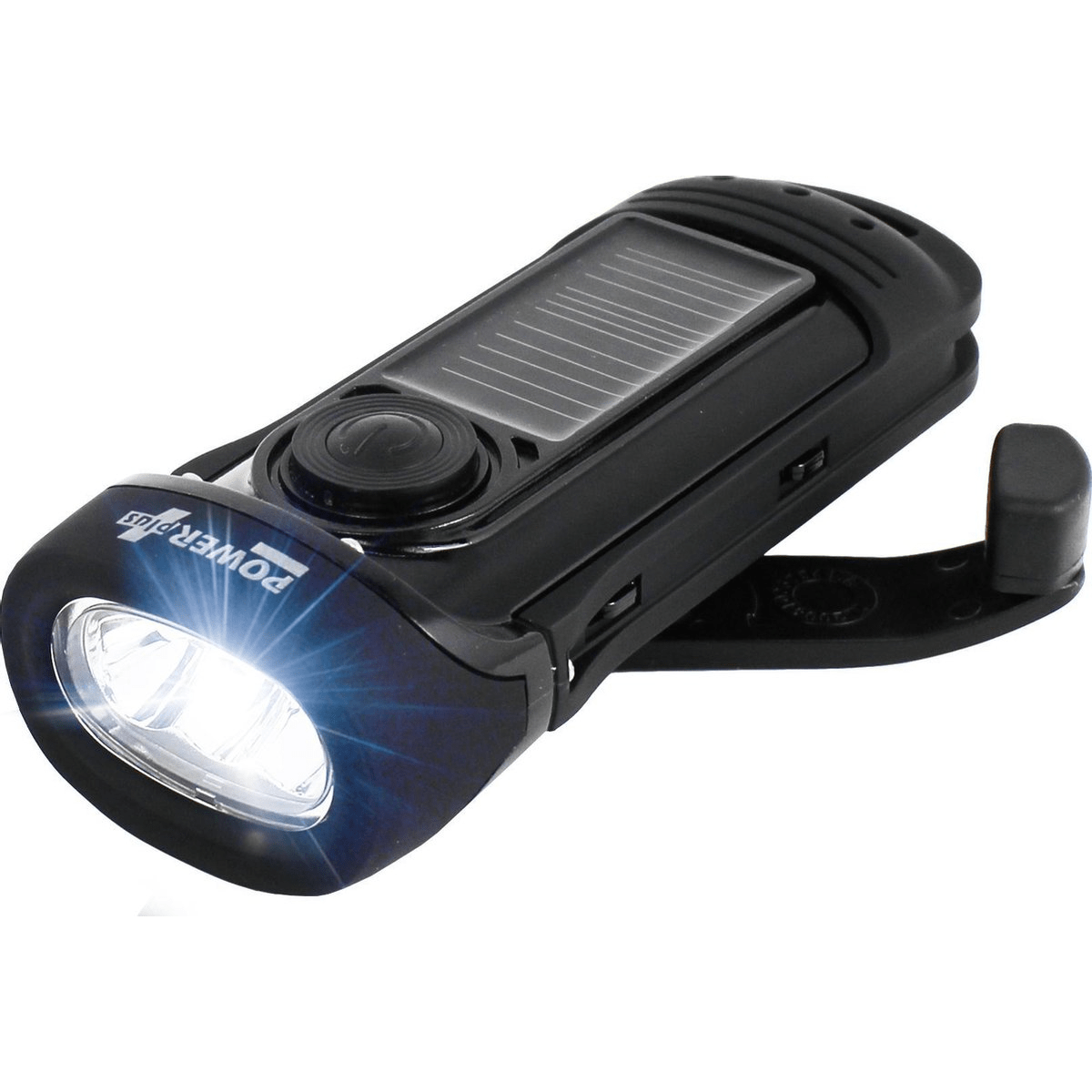 Powerplus barracuda: zaklamp met zonnepaneel en dynamo