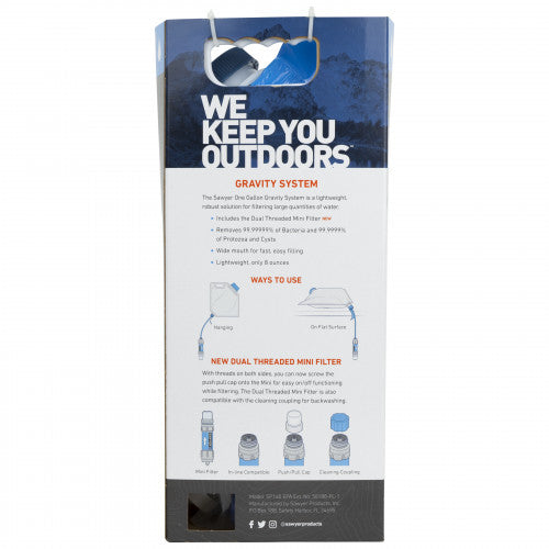 Sawyer SP160 Gravity Waterfilter achterkant verpakking