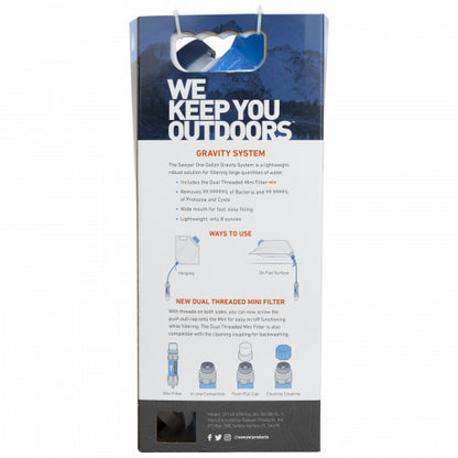 Sawyer SP160 Gravity Waterfilter achterkant verpakking