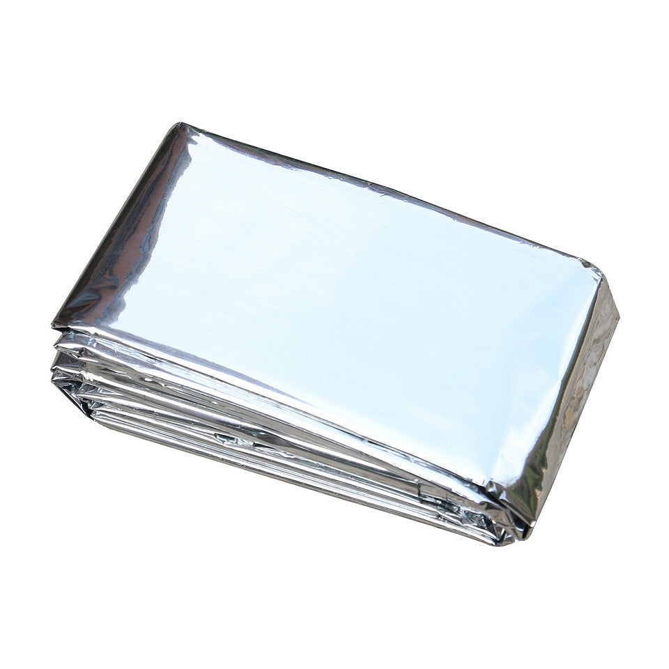 Fosco reflecterende noodslaapzak, opgevouwen zilveren folie