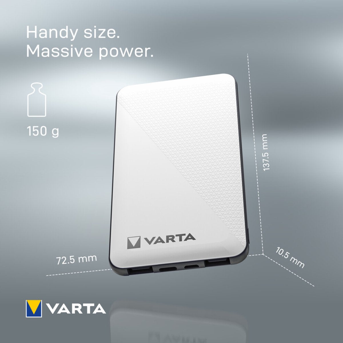afmetingen powerbank varta 5000mah